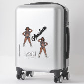 Gepersonaliseerde Majorette / Dancer Peter Fringe Sticker (Koffer)