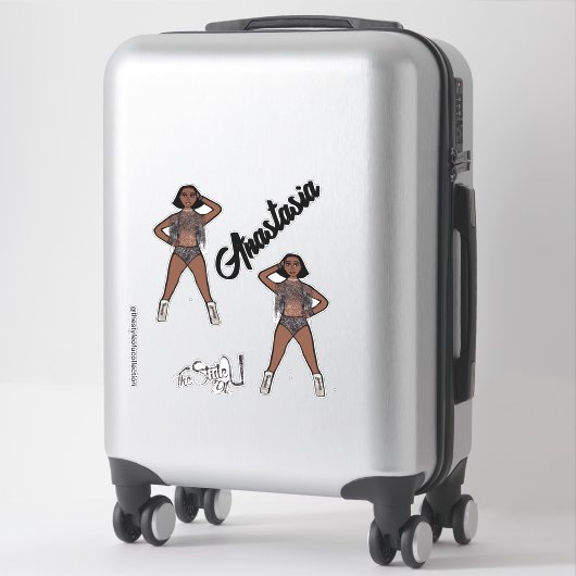 Gepersonaliseerde Majorette / Dancer Peter Fringe Sticker (Koffer)