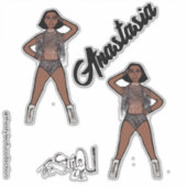 Gepersonaliseerde Majorette / Dancer Peter Fringe Sticker (Voorkant)