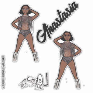 Gepersonaliseerde Majorette / Dancer Peter Fringe Sticker