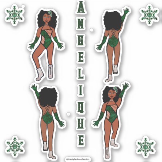 Gepersonaliseerde Majorette / Dancer Stickers Fore (Voorkant)