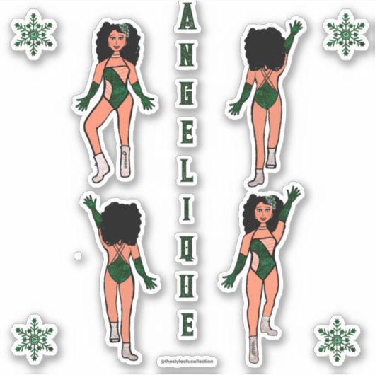 Gepersonaliseerde Majorette / Dancer Stickers Fore (Voorkant)