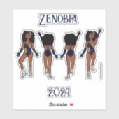 Gepersonaliseerde Majorette / Danser Stickers Indi (Vel)