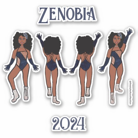 Gepersonaliseerde Majorette / Danser Stickers Indi (Voorkant)