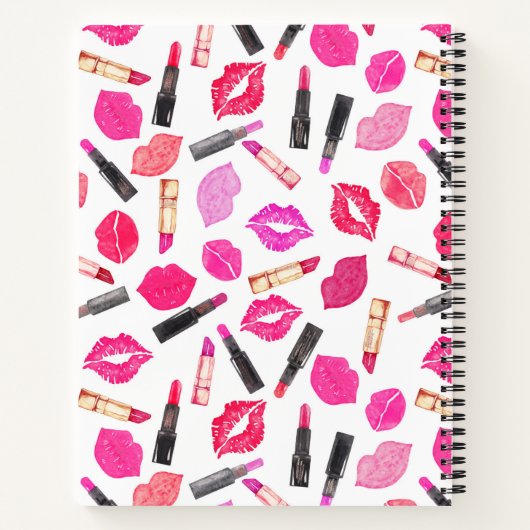 Gepersonaliseerde make-up artiest Waterverf make-u Notitieboek (Achterkant)