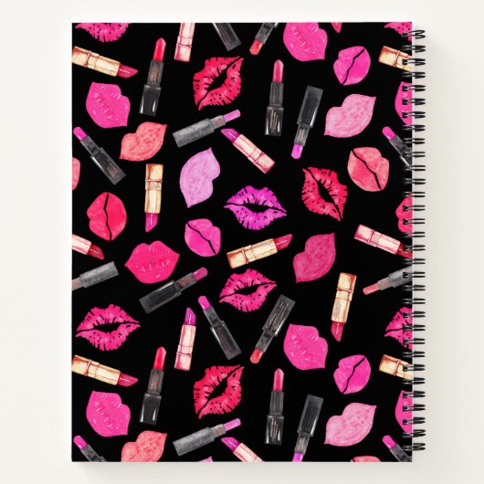 Gepersonaliseerde make-up artiest Waterverf make-u Notitieboek (Achterkant)