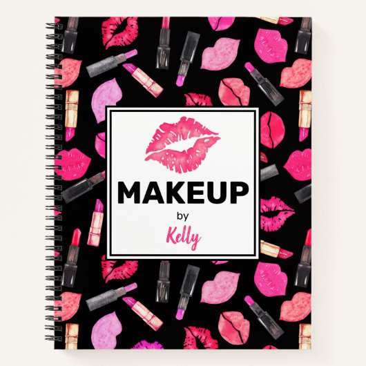 Gepersonaliseerde make-up artiest Waterverf make-u Notitieboek (Voorkant)