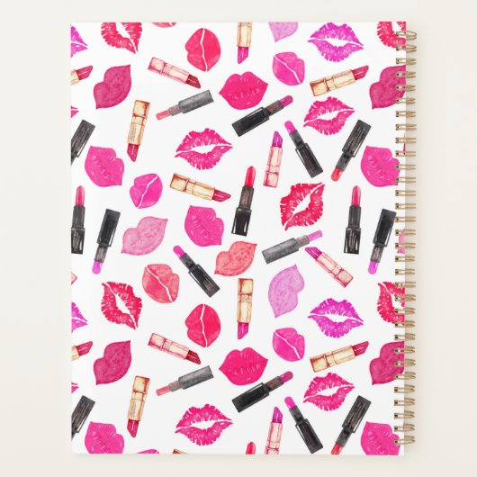 Gepersonaliseerde make-up artiest Waterverf make-u Planner (Achterkant)