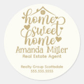 Gepersonaliseerde makelaar makelaar Open House Ronde Sticker (Voorkant)