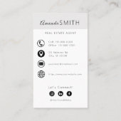 Gepersonaliseerde makelaar Modern verticaal fotoon Visitekaartje (Achterkant)