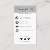 Gepersonaliseerde makelaar Modern verticaal fotoon Visitekaartje (Achterkant)