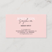 gepersonaliseerde Makeup Artist Roze Blush Beauty  Visitekaartje (Achterkant)