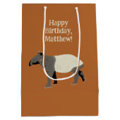 Gepersonaliseerde Maleisische of Aziatische Tapir Medium Cadeauzakje (Achterkant)