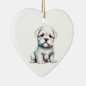 Gepersonaliseerde Maltese puppy Keramisch Ornament (Rechts)