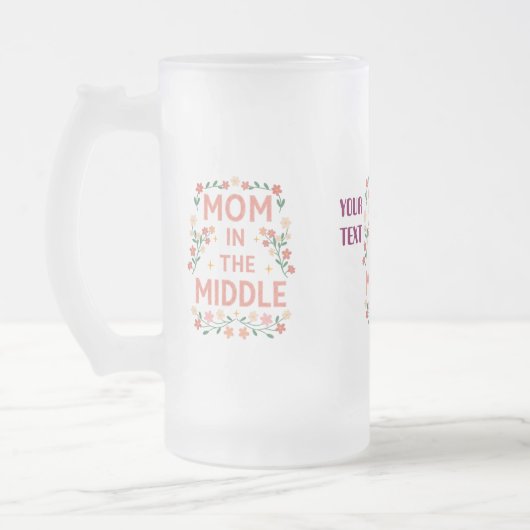 Gepersonaliseerde Mam Bloemen Aangepaste Tekst Gif Matglas Bierpul (Links)