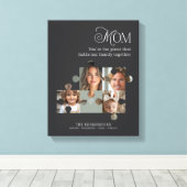 Gepersonaliseerde Mam Familie Puzzel Collage 4 Fot Canvas Afdruk (Insitu (Houten vloer))