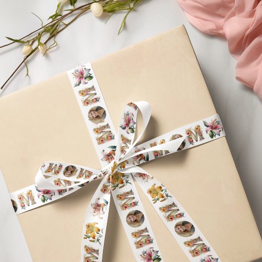 Gepersonaliseerde MAM Moederdag bloem foto lint