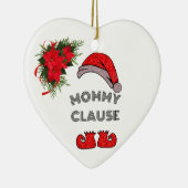 Gepersonaliseerde Mama Clause Bloemen Hartvormig Keramisch Ornament (Rechts)