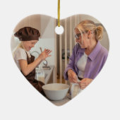 Gepersonaliseerde Mama Clause Bloemen Hartvormig Keramisch Ornament (Achterkant)