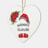 Gepersonaliseerde Mama Clause Bloemen Hartvormig Keramisch Ornament (Links)
