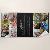 Gepersonaliseerde Mama Definition 12 Fotocollage Strandlaken (Voorkant)