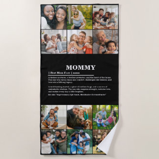 Gepersonaliseerde Mama Definition 12 Fotocollage Strandlaken