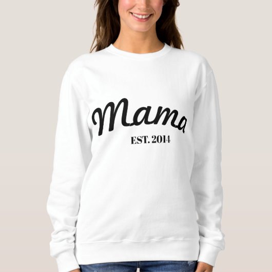 Gepersonaliseerde mama EST. (jaar) Modern Sweatshi Trui (Voorkant)