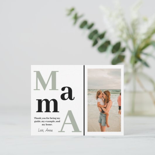Gepersonaliseerde Mama Foto Moederdag Kaart (Staand voorkant)