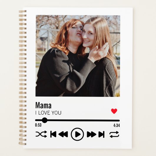 Gepersonaliseerde mama Ik hou van je Moederdag Planner (Voorkant)