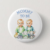 Gepersonaliseerde Mama om Baby shower Button te zi (Voorkant)