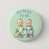 Gepersonaliseerde Mama om Baby shower Button te zi (Voorkant)