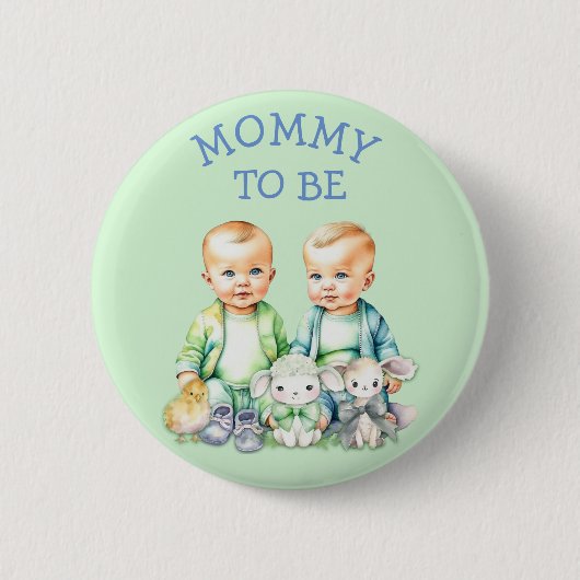 Gepersonaliseerde Mama om Baby shower Button te zi (Voorkant)