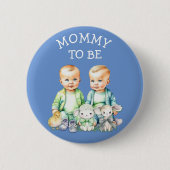 Gepersonaliseerde Mama om Baby shower Button te zi (Voorkant)