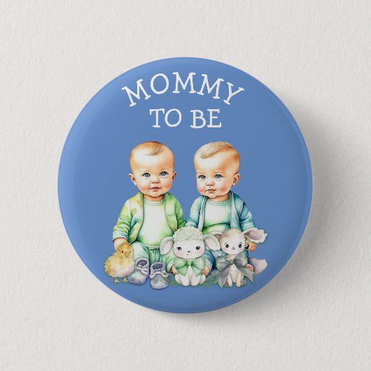 Gepersonaliseerde Mama om Baby shower Button te zi (Voorkant)