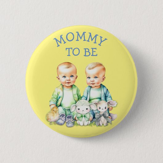 Gepersonaliseerde Mama om Baby shower Button te zi (Voorkant)