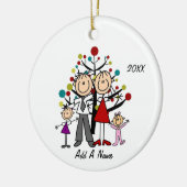 Gepersonaliseerde mama, papa, meisje, peutermeisje keramisch ornament (Links)