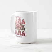 gepersonaliseerde mama retro kerstboog koffiemok (Voorkant links)