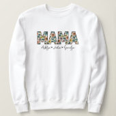 Gepersonaliseerde Mama Retro w / Kinder namen Moed Trui (Design voorkant)