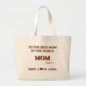 Gepersonaliseerde mama Script natuurlijk Grote Tote Bag (Voorkant)