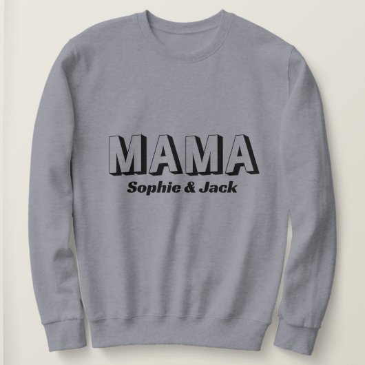 Gepersonaliseerde Mama Sweatshirt met Kind Namen (Design voorkant)