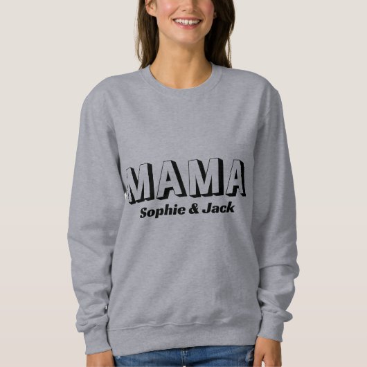 Gepersonaliseerde Mama Sweatshirt met Kind Namen (Voorkant)