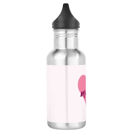 Gepersonaliseerde "Mama" Waterfles – Roze Hart Waterfles (Links)