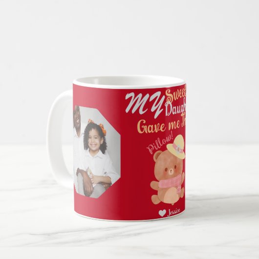 Gepersonaliseerde Mama & Zoetste Dochter Namen Fot Koffiemok (Voorkant links)
