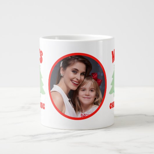 Gepersonaliseerde Mama's Foto Kerst Mok (Voorkant)