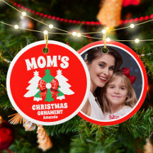 Gepersonaliseerde Mama's Foto Kerstboom Ornament