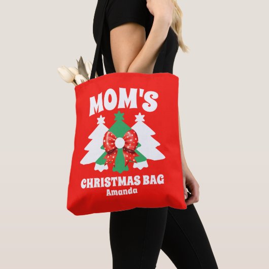 Gepersonaliseerde mama's kerst tote bag (Dichtbij)