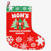 Gepersonaliseerde mama's kerstcadeau grote kerstsok (Voorkant)