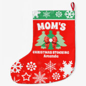 Gepersonaliseerde mama's kerstcadeau grote kerstsok (Achterkant)