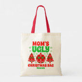 Gepersonaliseerde mama's lelijke kersttrui tote bag (Achterkant)