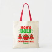 Gepersonaliseerde mama's lelijke kersttrui tote bag (Voorkant)